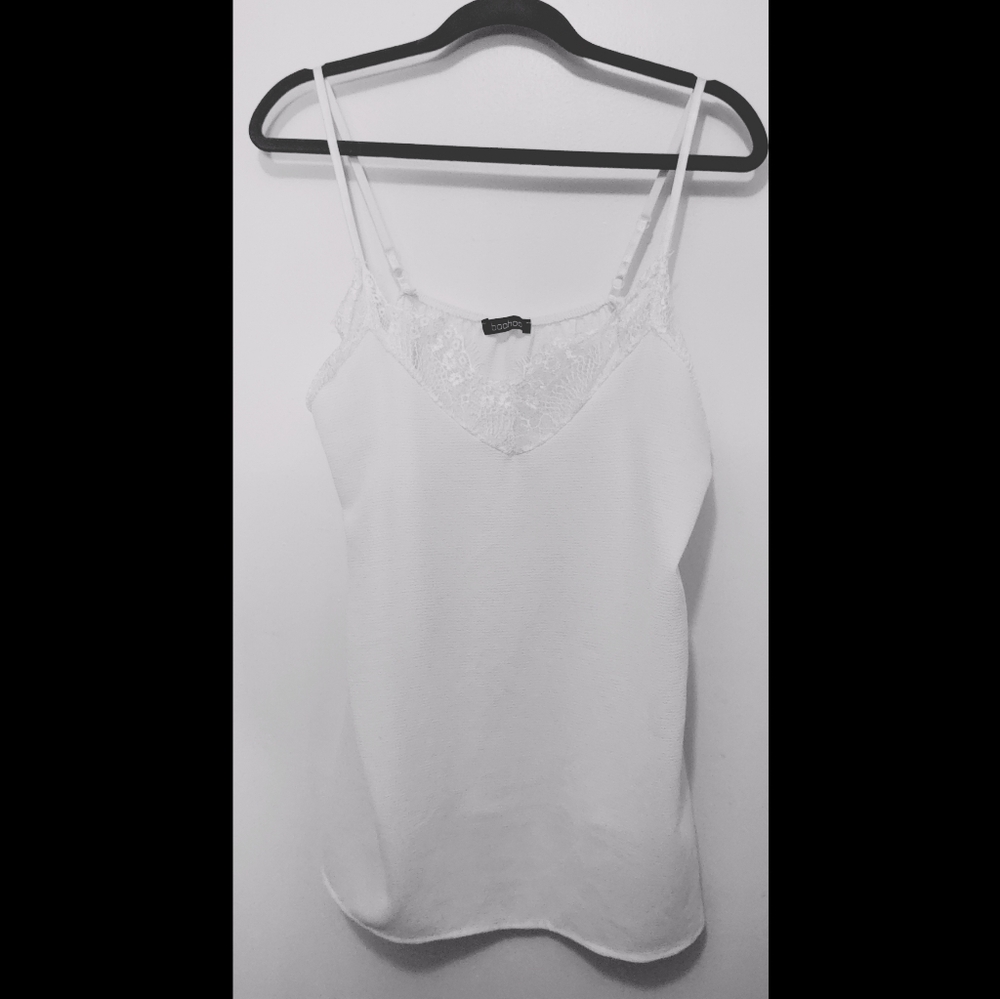 Boohoo Plus Lace Detail Woven Cami Top
